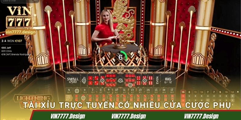 Tài xỉu trực tuyến có nhiều cửa cược phụ